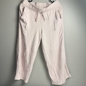 Pants Nike Pink Ribbed Wide Leg Cropped Pants Size Medium.